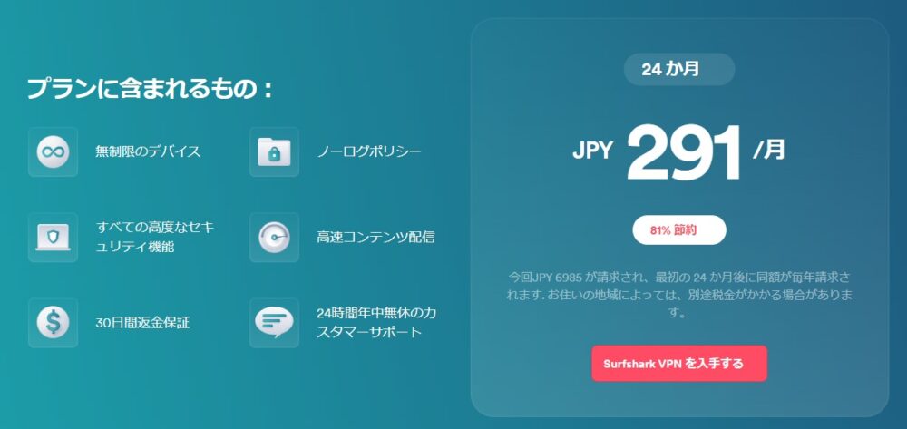Surfshark サービス紹介